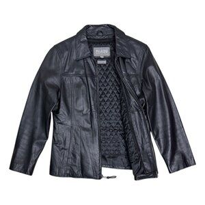 WILSONS LEATHER Lined Genuine Leather Bomber Winter Jacket Coat Womens Large